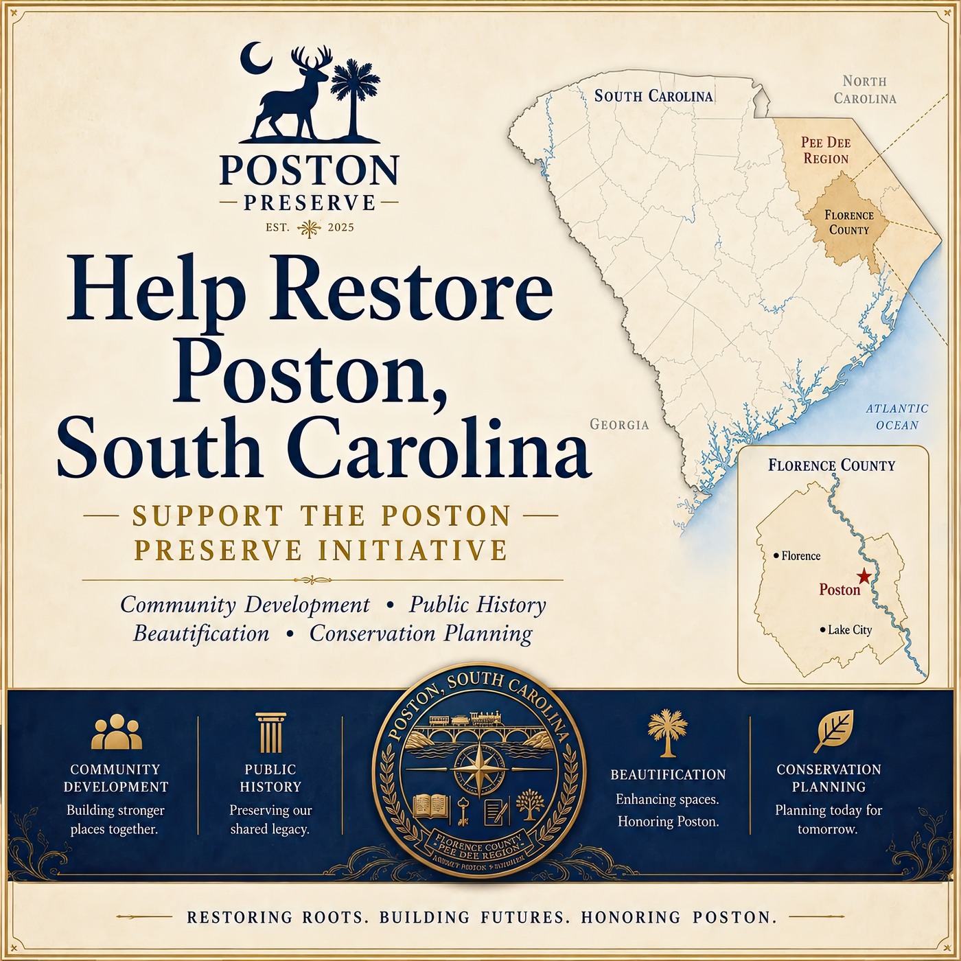 Help Restore Poston, South Carolina — Poston Preserve campaign graphic